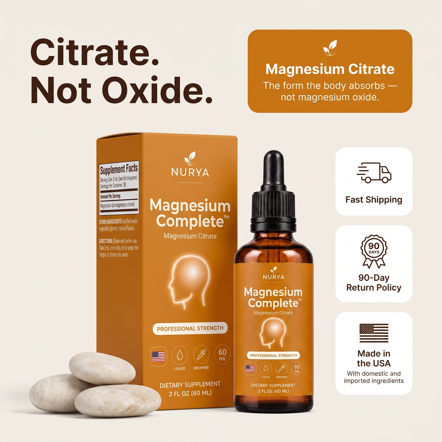 NURYA Magnesium Complete — magnesium citrate, not oxide