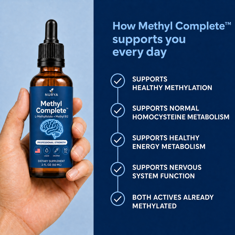 NURYA Methyl Complete L-Methylfolate + Methyl B12 drops, 60 mL